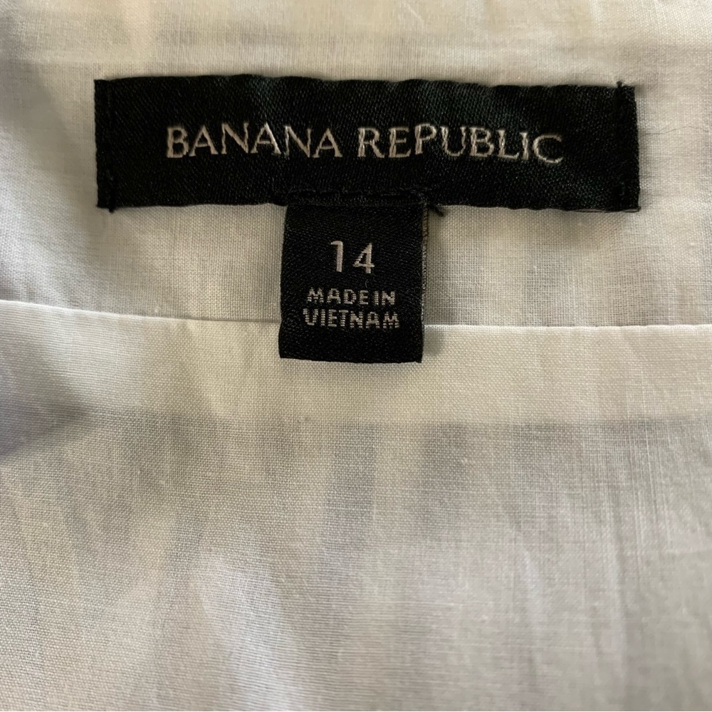 Banana Republic Poplin Tiered Maxi Dress size 14 Poplin Cotton High-low design - Picture 12 of 15